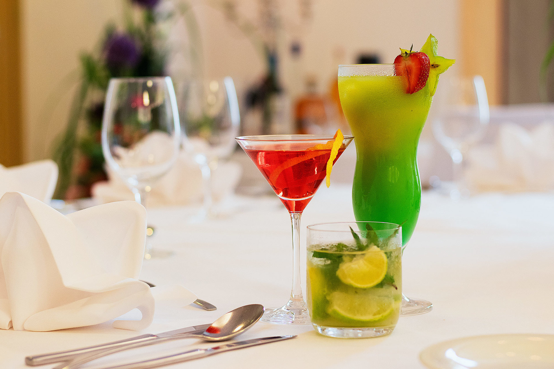 Festsaal im Hotel Aspethera - Cocktails