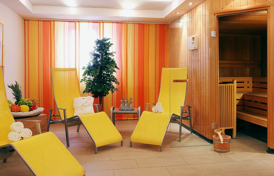 Sauna in the Hotel Aspethera - sauna loungers